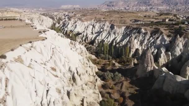 Cappadocia landscape aerial view. Turkey. Goreme National Park — Stock Video