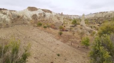 Kapadokya hava manzarası. Hindi. Goreme Ulusal Parkı