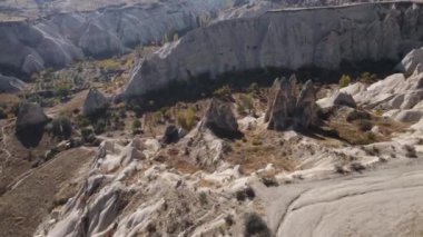 Kapadokya hava manzarası. Hindi. Goreme Ulusal Parkı
