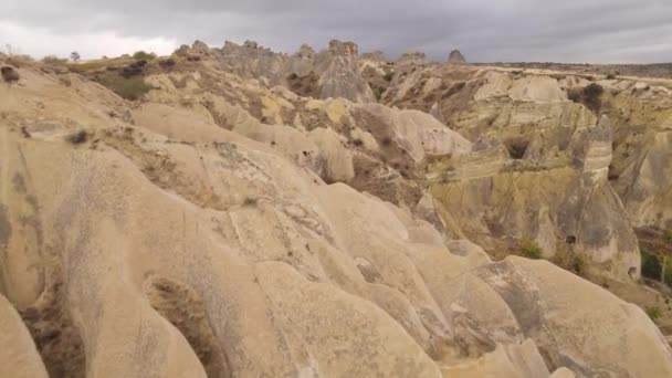 Kappadokien Landschaft Luftaufnahme. Türkei. Goreme-Nationalpark — Stockvideo