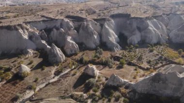 Kapadokya hava manzarası. Hindi. Goreme Ulusal Parkı