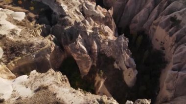 Kapadokya hava manzarası. Hindi. Goreme Ulusal Parkı