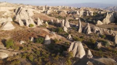 Kapadokya hava manzarası. Hindi. Goreme Ulusal Parkı