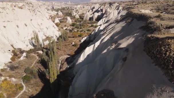 Cappadocia paesaggio vista aerea. Tacchino. Parco nazionale di Goreme — Video Stock