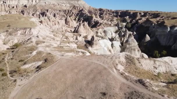 Widok z lotu ptaka na Cappadocia. Turcja. Park Narodowy Goreme — Wideo stockowe