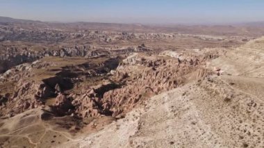 Kapadokya hava manzarası. Hindi. Goreme Ulusal Parkı