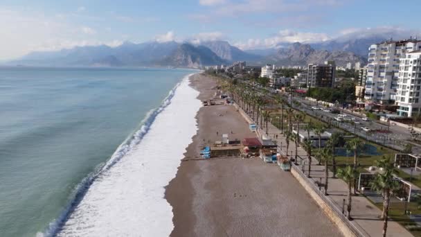 Veduta aerea di Antalya, Turchia - una località balneare. Rallentatore — Video Stock