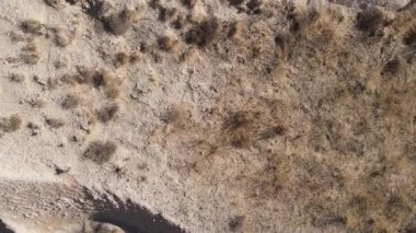 Kapadokya 'nın hava manzarası. Hindi. Goreme Ulusal Parkı. Yavaş çekim