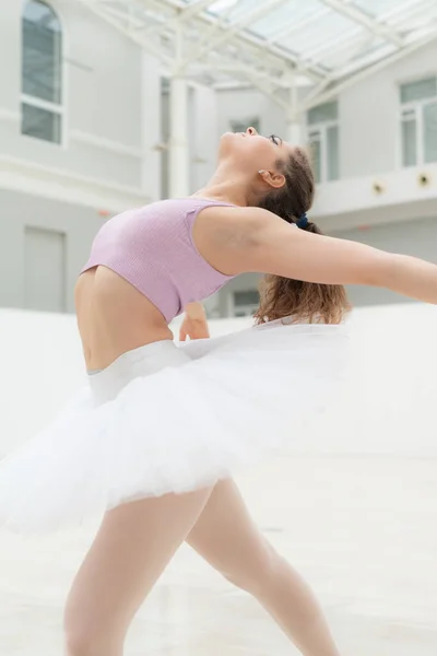 Beautiful flexible slender young girl ballerina. Ballet — Stockfoto