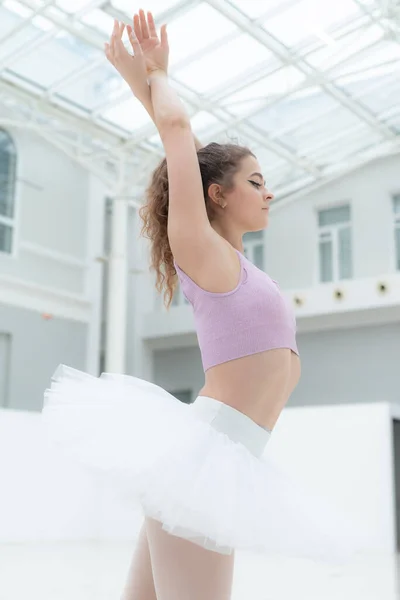 Beautiful flexible slender young girl ballerina. Ballet — Stock Photo, Image