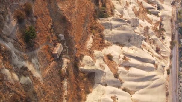 Vidéo verticale Cappadoce paysage vue aérienne. La Turquie. Parc national de Goreme — Video