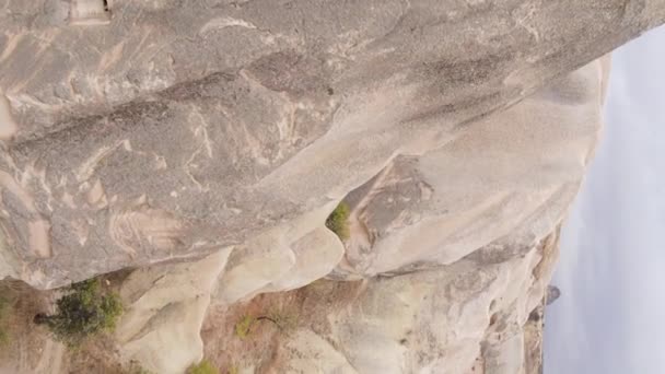 수직 영상 카파도키아 항공 사진. 터키. 고레 메 국립 공원 — 비디오