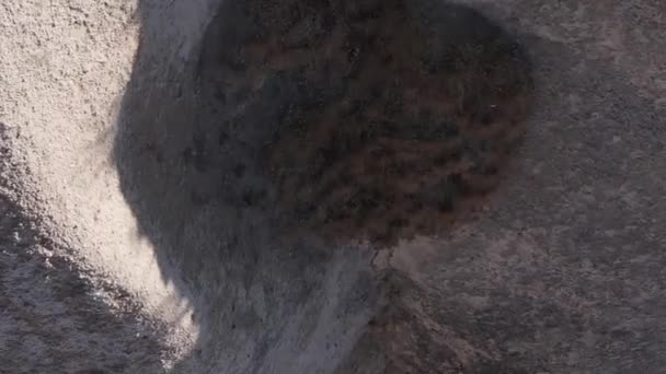 Vídeo vertical Capadócia vista aérea paisagem. A Turquia. Parque Nacional de Goreme — Vídeo de Stock