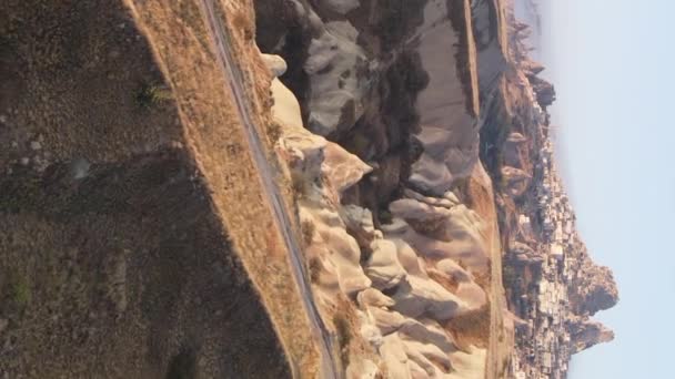수직 영상 카파도키아 항공 사진. 터키. 고레 메 국립 공원 — 비디오