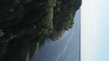 Dnipro Nehri 'nin dikey görüntüsü - Ukrayna' nın ana nehri