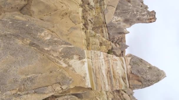 Vidéo verticale Cappadoce paysage vue aérienne. La Turquie. Parc national de Goreme — Video