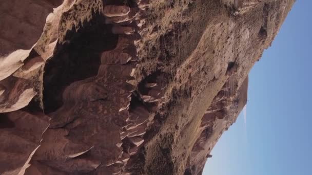 Vidéo verticale Cappadoce paysage vue aérienne. La Turquie. Parc national de Goreme — Video