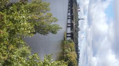 Dnipro Nehri 'nin dikey görüntüsü - Ukrayna' nın ana nehri