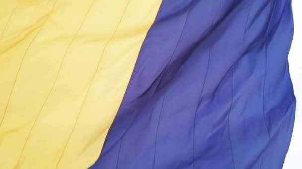 Video verticale Bandiera nazionale dell'Ucraina. Vista aerea. — Video Stock