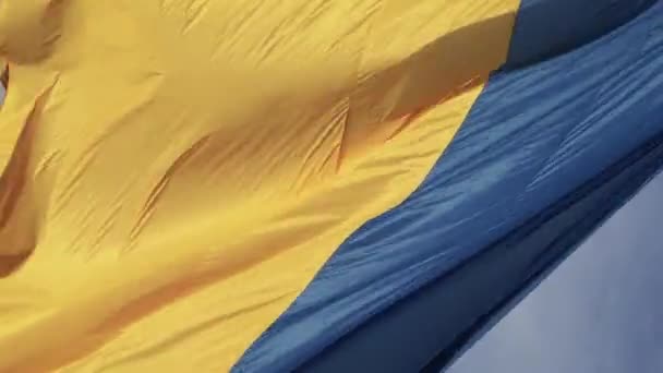 Vidéo verticale drapeau national de l'Ukraine. Vue aérienne. — Video