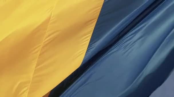 Vertikální video Národní vlajka Ukrajiny. Letecký pohled. — Stock video