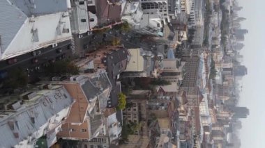 Ukrayna 'nın dikey video başkenti Kyiv. Hava görüntüsü. Kiev