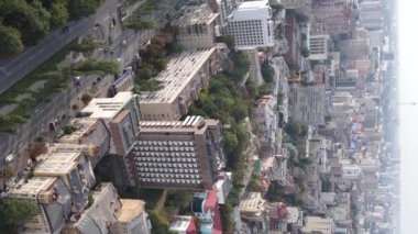 Ukrayna 'nın dikey video başkenti Kyiv. Hava görüntüsü. Kiev