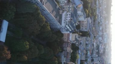 Ukrayna 'nın dikey video başkenti Kyiv. Hava görüntüsü. Kiev