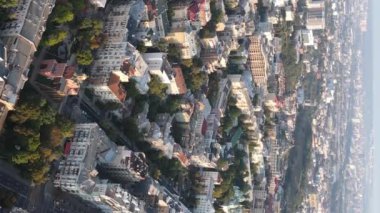 Ukrayna 'nın dikey video başkenti Kyiv. Hava görüntüsü. Kiev