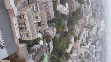 Ukrayna 'nın dikey video başkenti Kyiv. Hava görüntüsü. Kiev