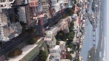 Ukrayna 'nın dikey video başkenti Kyiv. Hava görüntüsü. Kiev