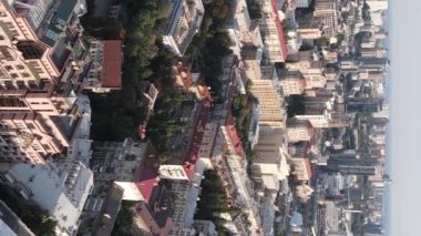 Ukrayna 'nın dikey video başkenti Kyiv. Hava görüntüsü. Kiev