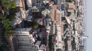 Ukrayna 'nın dikey video başkenti Kyiv. Hava görüntüsü. Kiev