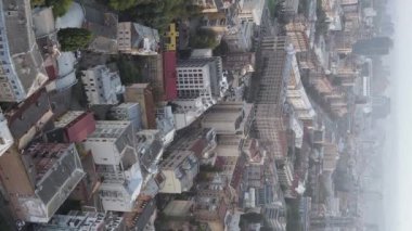 Ukrayna 'nın dikey video başkenti Kyiv. Hava görüntüsü. Kiev