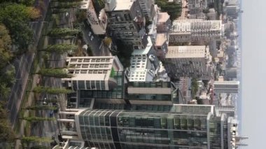 Ukrayna 'nın dikey video başkenti Kyiv. Hava görüntüsü. Kiev