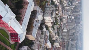 Ukrayna 'nın dikey video başkenti Kyiv. Hava görüntüsü. Kiev