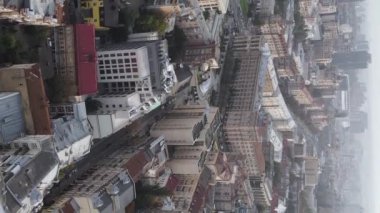 Ukrayna 'nın dikey video başkenti Kyiv. Hava görüntüsü. Kiev