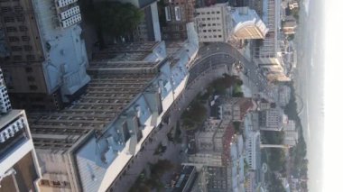 Ukrayna 'nın dikey video başkenti Kyiv. Hava görüntüsü. Kiev