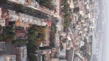 Ukrayna 'nın dikey video başkenti Kyiv. Hava görüntüsü. Kiev