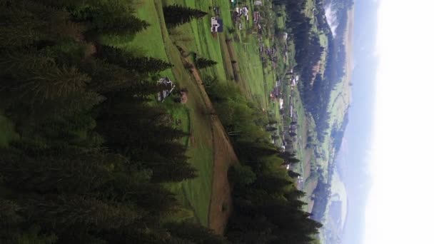 Aldeia de vídeo vertical nas montanhas dos Cárpatos no outono. Ucrânia — Vídeo de Stock