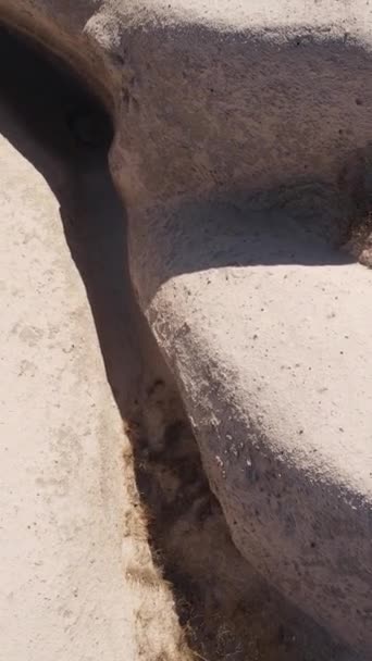 Capadócia vista aérea paisagem. A Turquia. Parque Nacional Goreme. Vídeo vertical — Vídeo de Stock