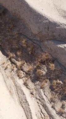 Kapadokya hava manzarası. Hindi. Goreme Ulusal Parkı. Dikey video