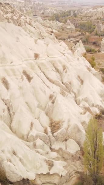 Cappadoce paysage vue aérienne. La Turquie. Parc national de Goreme. Vidéo verticale — Video