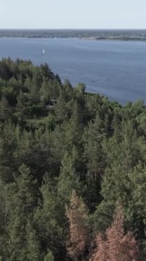 Dnipro Nehri 'nin dikey görüntüsü - Ukrayna' nın ana nehri