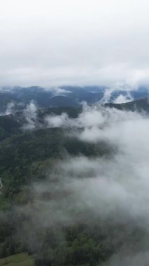 Dağlardaki sisin dikey videosu