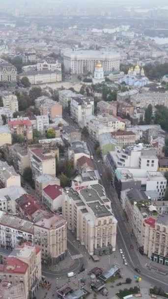 Pionowa stolica wideo Ukrainy - Kijów. Widok z lotu ptaka. Kijów — Wideo stockowe