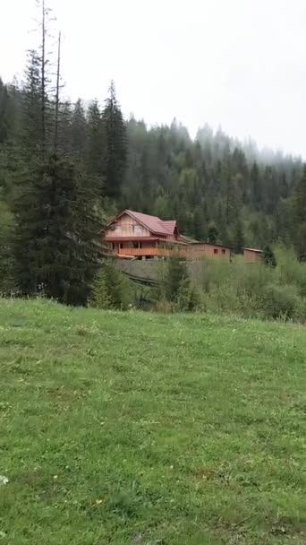 Ucraina, Carpazi: Casa in montagna. Video verticale — Video Stock