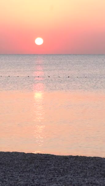 Deniz manzarası, deniz kıyısındaki güneş. Dikey video — Stok video