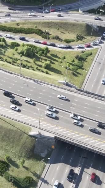 Kyiv. Ukraine: Road junction. Aerial view. Vertical video — Stock Video