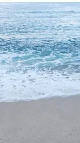 Θάλασσα κοντά στην ακτή - κοντινή εναέρια άποψη του παράκτιου θαλασσινού τοπίου. Κάθετη βίντεο — Αρχείο Βίντεο